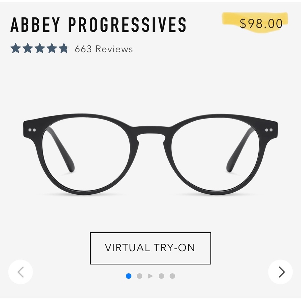Stylish Black Round GlassesLook Optic Abbey Progressive Readers 1.50